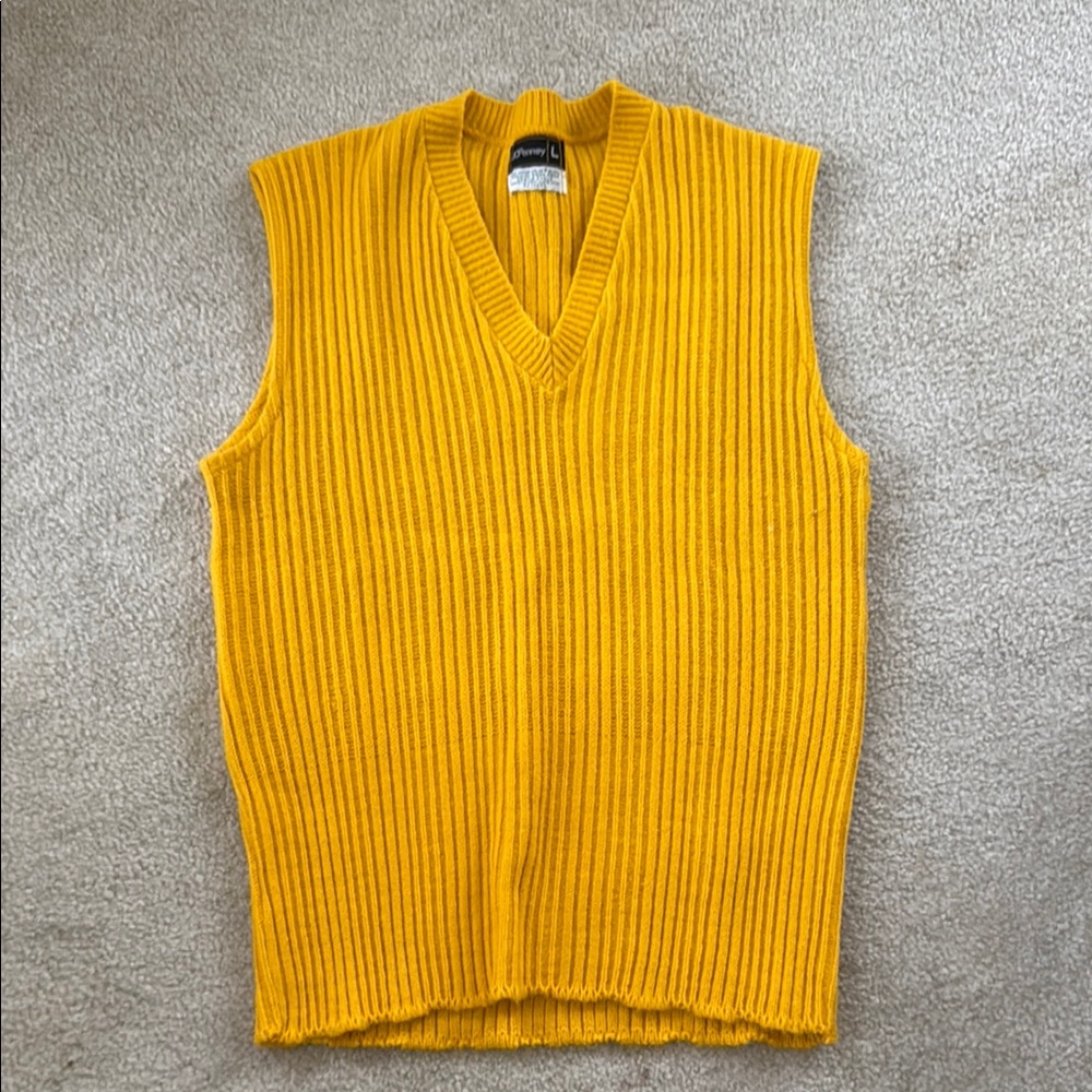 JCPenney Mustard Yellow Sleeveless Sweater Vest